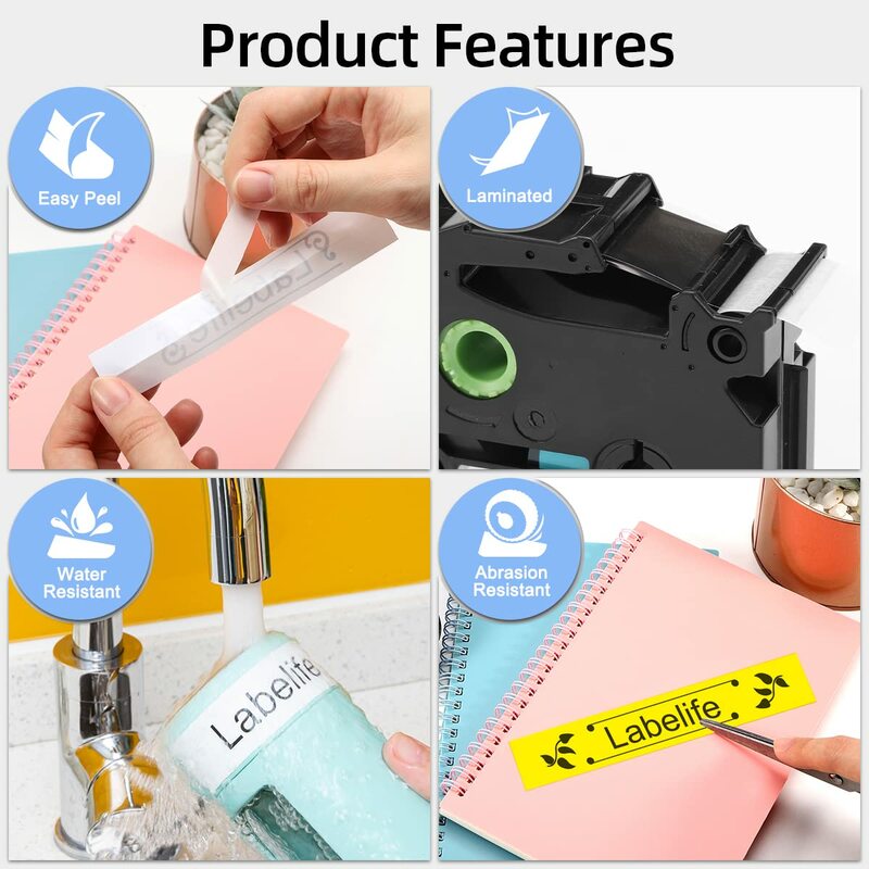 24mm Stick key Label Tape laminierte Etiketten kompatibel für Brother P Touch Label Tape