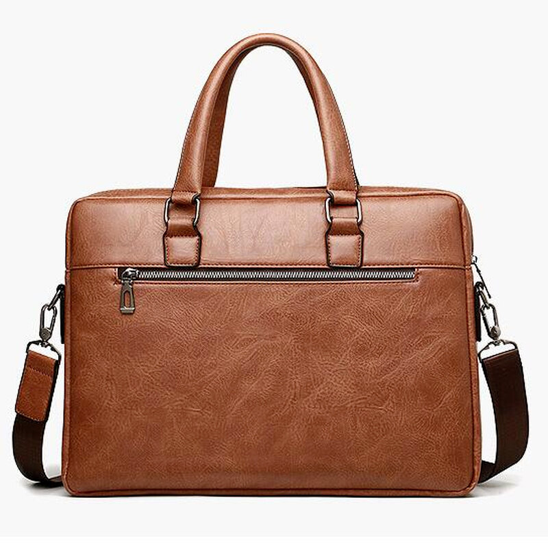 2023 nowa markowa męska teczka torba na ramię modna torebka torba z rozdzielonej jakości PU skóra męska torebki biurowe do 14-calowej torby na laptopa