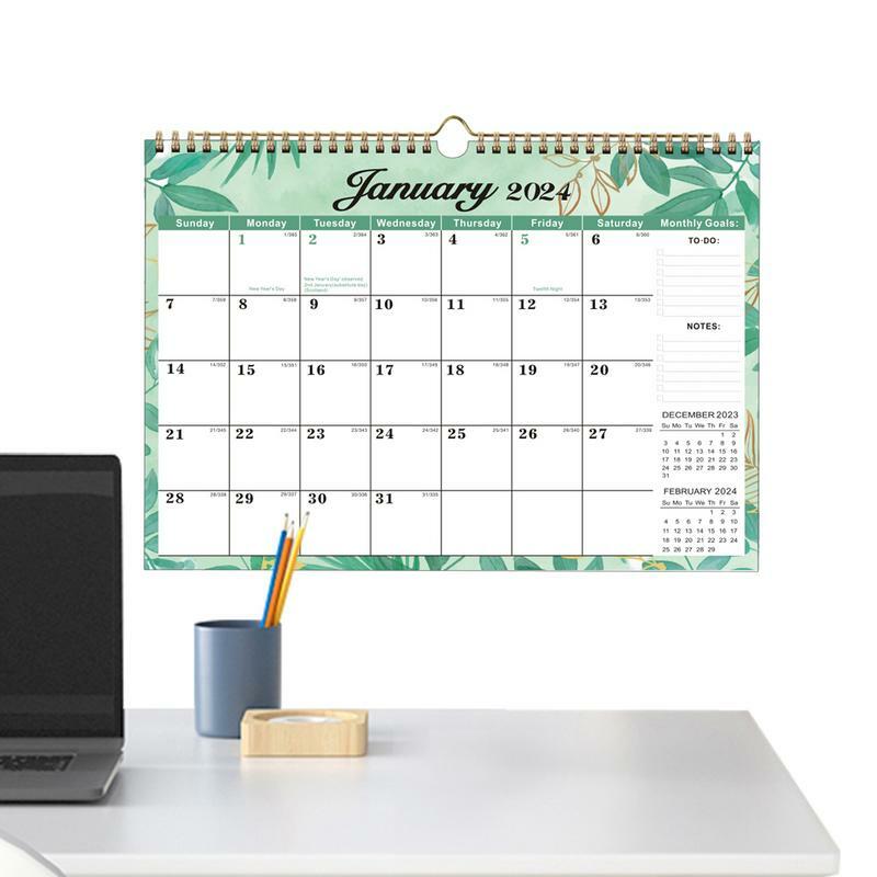 2024 Wall Calendar 12 Month | Wall Calendar Jan to Dec 2024 | Annual Yearly Planner 2024 Calendars Wall Planner Monthly Calendar