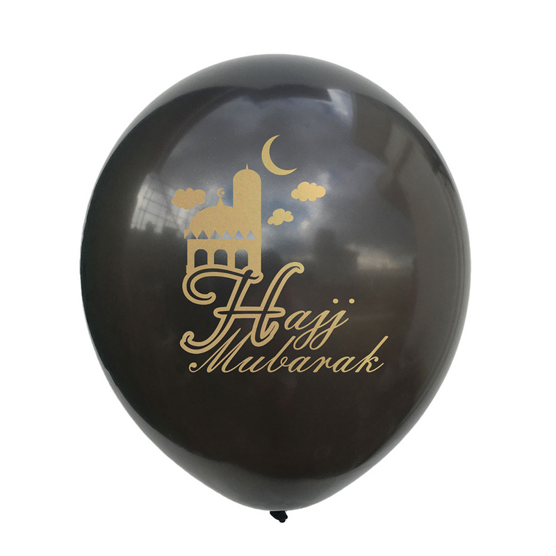 HAJJ MUBARAK-Ensemble de ballons décoratifs en latex, lettres Billy brative, pour Eid Al (noir et)