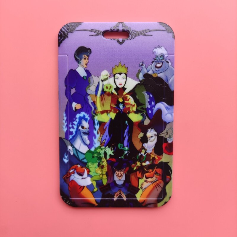Disney Villains Lanyard ID Card Holder Key Chain Women Name Badge Holder Neck Strap Credit Cards Key Rings Accessories Gifts