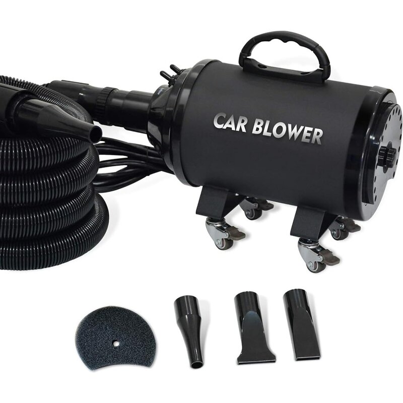 new SHELANDY Powerful Motorcycle & Car Dryer with 14 Foot Flexible Hose & Wheels - for Auto Detailing and dusting,black