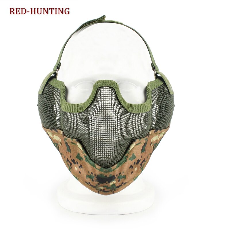 New Tactical V2 Strike Steel Half Face Mesh Mask Practical Hunting Protective CS Paintball Airsoft Mask For Multi-purpose