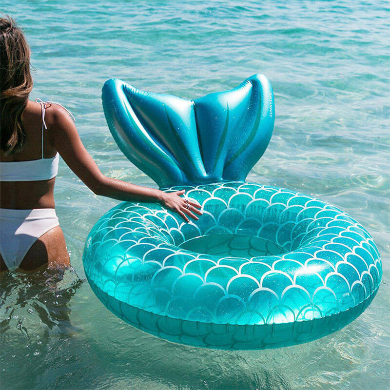 人魚の形をしたインフレータブルフロート,水泳ターンテーブル付きのインフレータブルビーチリング,新しい