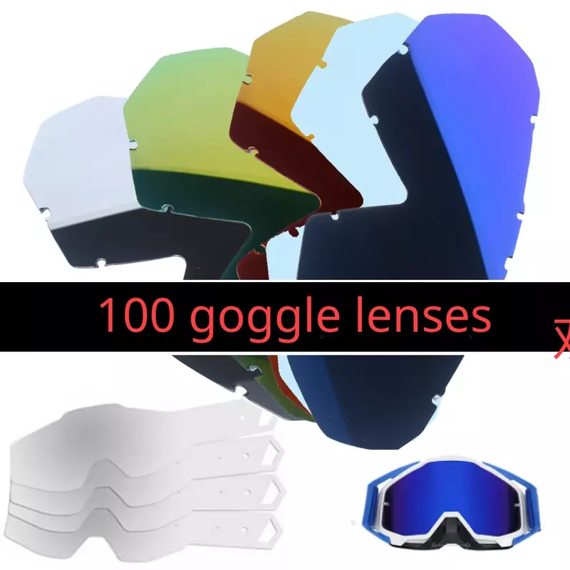 Film de protection pour lunettes de moto, lunettes colorées, lentille argentée, accessoires classiques, transparent, moto, VTT