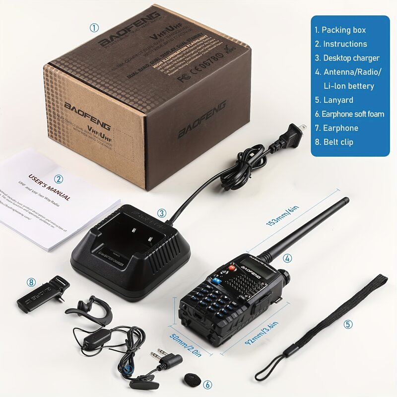 1 buah UV-5RA BAOFENG PLUS Radio, kekuatan 5W Dual Band dua arah Radio, genggam jarak jauh portabel Baofeng walkie talkie