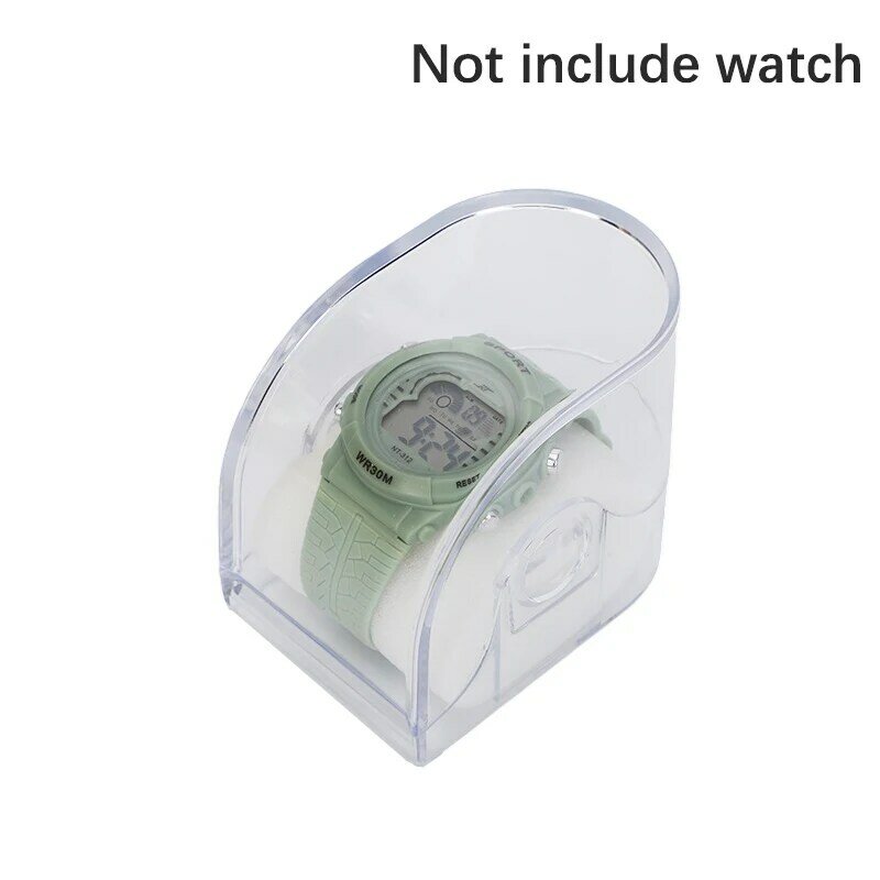 Caja de plástico para reloj de pulsera, organizador transparente para joyería, brazalete, pulsera, soporte de almacenamiento