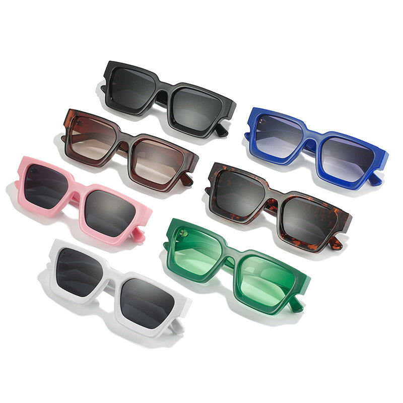 SHAUNA Ins شعبية النساء مربع النظارات الشمسية الرجعية الرجال ملون ظلال UV400