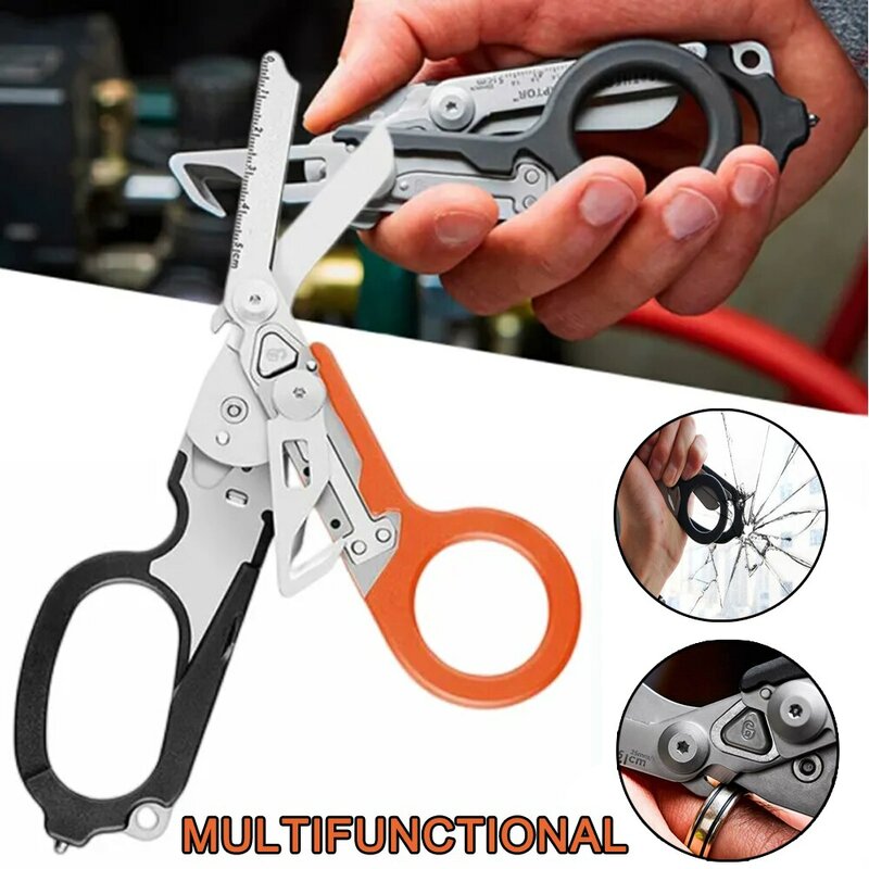Multifunction Scissors Raptors First Aid Expert Tactical Stainless Steel Folding Scissors Outdoor Tool Combination Gadget