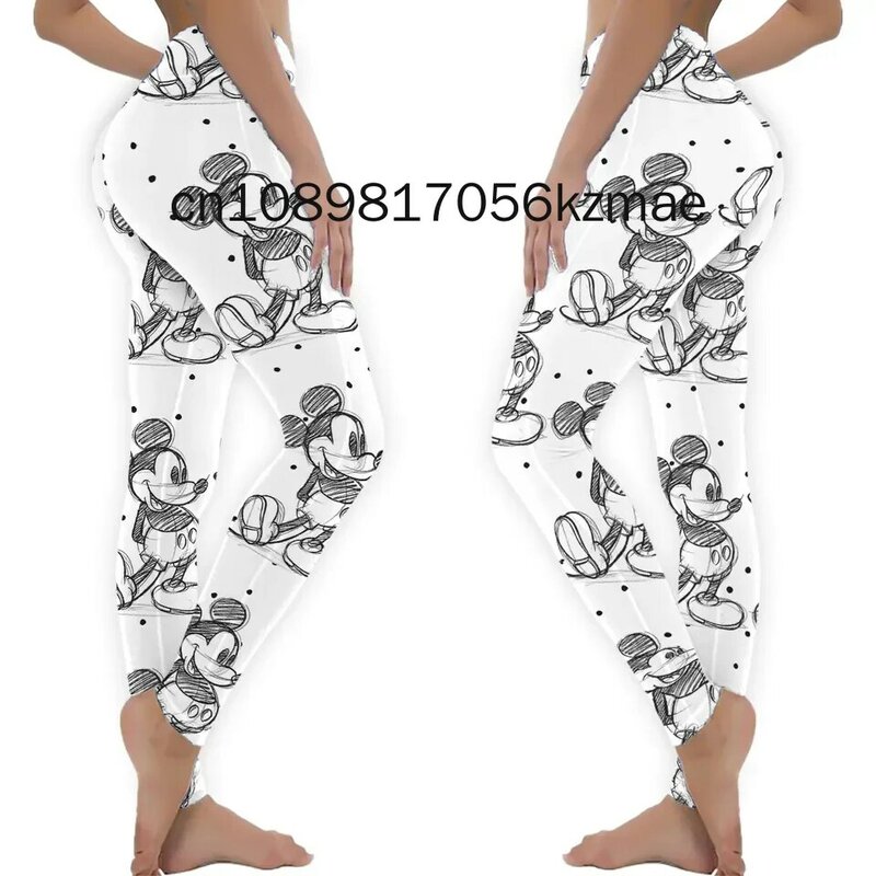Hello Kitty leggings esportivas femininas, calça mickey ginásio, calça casual feminina, nova moda, 2024