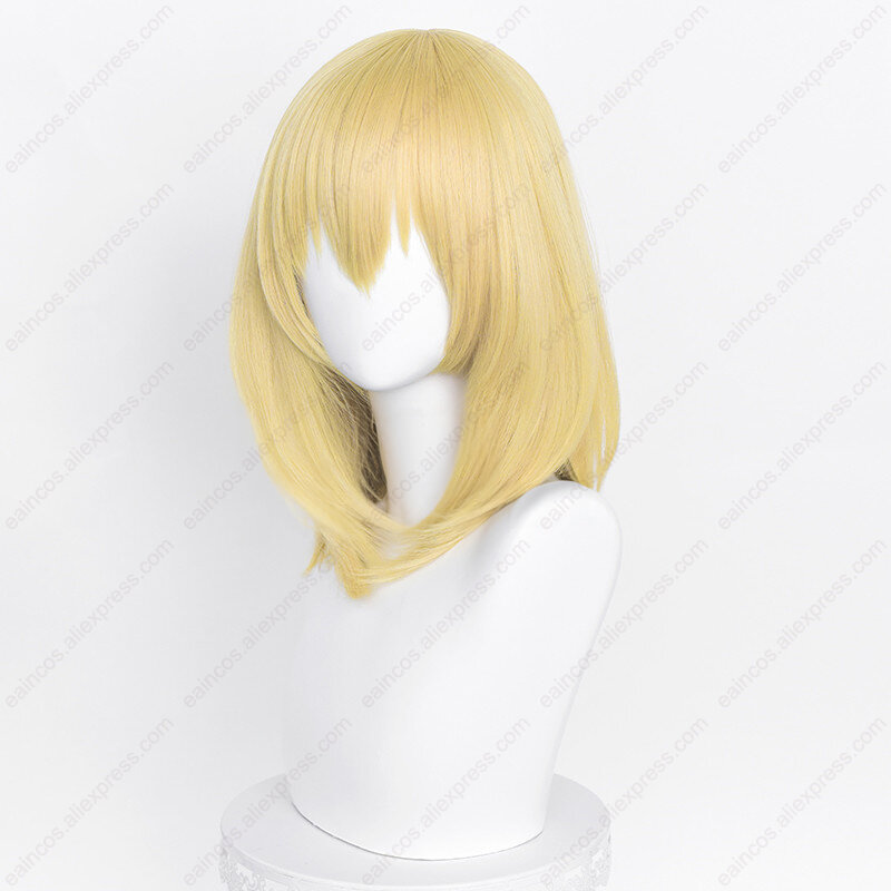 Howl Cosplay Wig 45cm Long Golden Wigs Heat Resistant Synthetic Hair Halloween Party