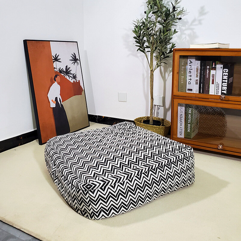 Saco de feijão gigante cadeira com enchimento quarto sala estar assento almofadas estilo japonês janela deitado almofada nordic saco feijão sofá