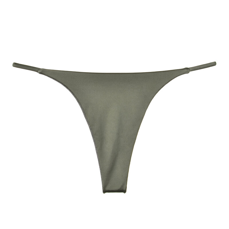 Sexy Women Thongs Ice Silk Smooth Lingerie Seamless Slim Side Panties Hight Cut Bikini Briefs Low Waist Solid Underwear