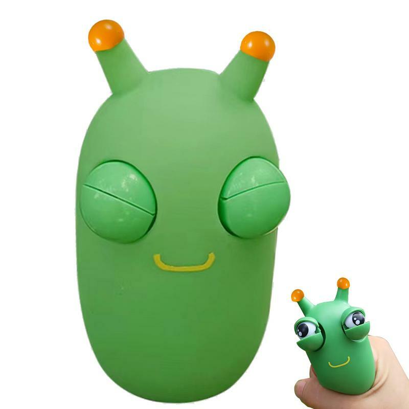 Juguete de oruga de ojo verde para adultos y niños, juguete divertido para apretar, alivio del estrés, descompresión creativa