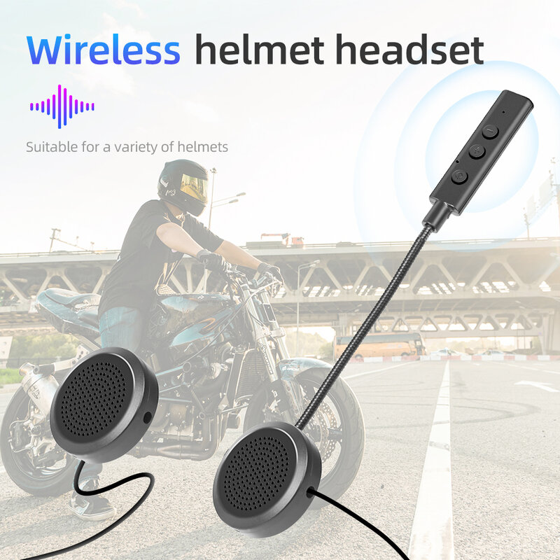 Velev 오토바이 블루투스 5.0 스테레오 헤드셋, 모토 범용 헬멧 헤드폰, 무선 핸즈프리 통화, 250mHA