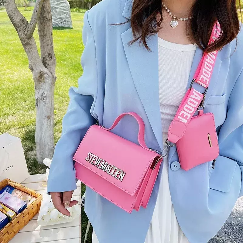 Lux Trendy Style Candy Color Cute Pu Leather Zipper Shoulder Bag for Women Handbag Women's Messenger Bag  Handbag