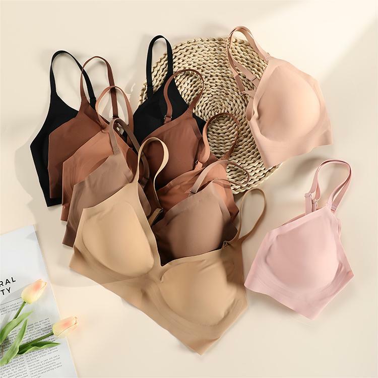 Women Solid Seamless Wireless Bra Invisible Comfort Underwear Breathable Thin Bralette Ladies Sexy Push Up Lingerie Brassiere