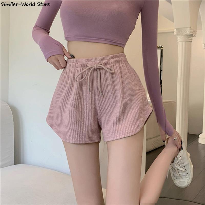 New Women Home Leisure High Waist Shorts Hip Wrap Sports Hot Pants Straight Tube Loose Pants Female Wear Out 2023 Summer