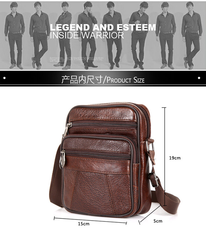 Factory Direct New Boutique Men's Bag Fashion Business Full-Grain Leather Shoulder Bag Outdoor Messenger Bag