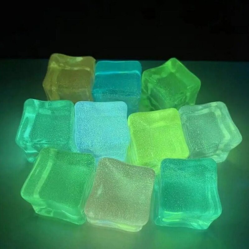 New Luminous 3D Ice Cube Elastic Ball Pinch Vent Ball Stress Reliever Toys For Kids Squeeze Slow Decompression Toys