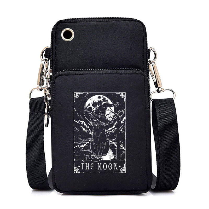 Mini bolsa de teléfono móvil para adolescentes, bolso cruzado pesado de Metal con forma de gato, Idea de regalo de música, divertido, propietario de Mascota, monedero, lápiz labial, mujer