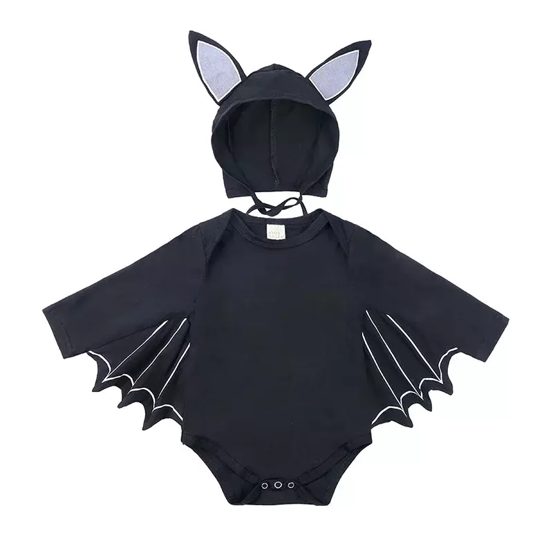 Halloween Baby Black Bat Kostuum Cosplay Romper Jumpsuit Baby Jongens Meisjes Purim Party Carnaval Fancy Dress Long Short