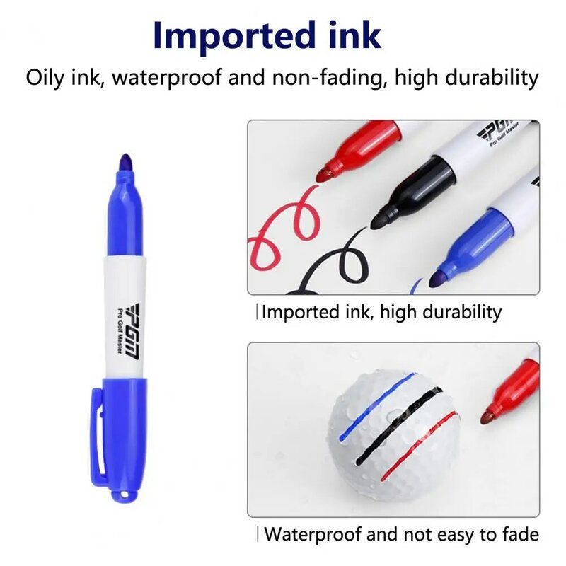 Golf Ball Line Pen Fadeless Waterproof Quickly Drying Handwriting PP Professional Golf Ball Line Pen Golf Training Accessories