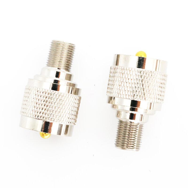 Conectores coaxiais RF, F fêmea para UHF macho, PL259, SO239, 2pcs