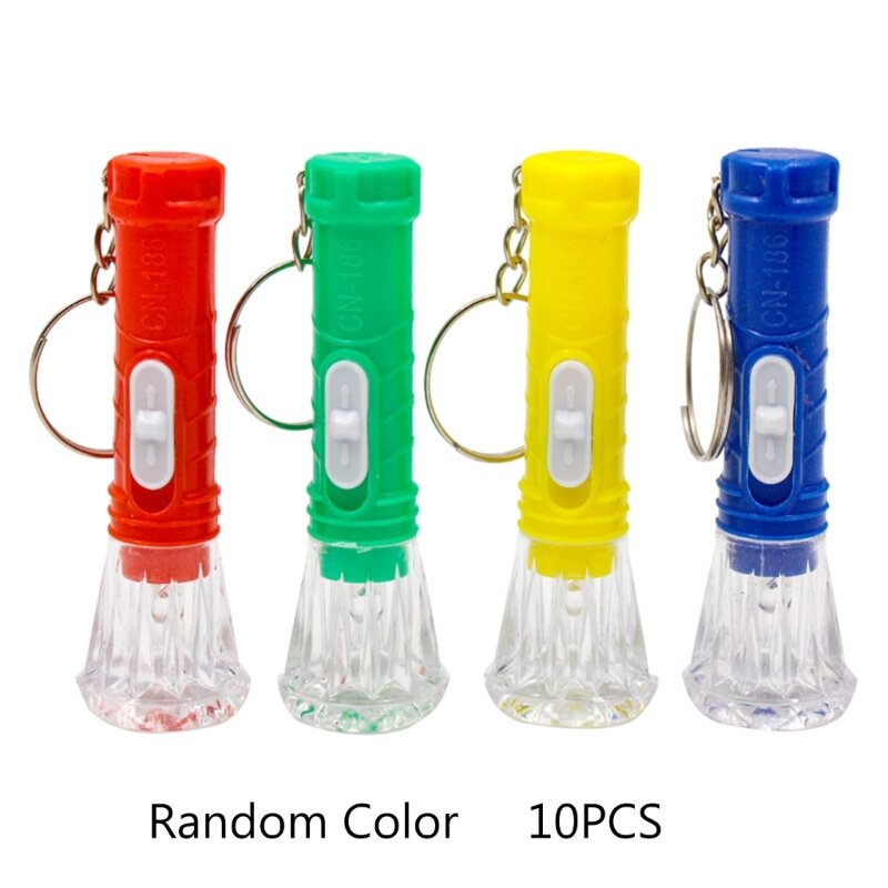 10 Pieces Mini Led Flashlight Keychain Party Favor for Kids Adults Pocket Light