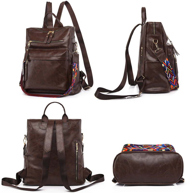 New Women Backpacks High Quality Leather Backpack Fashion School Bags Ladies Bagpack Designer Large Capacity Travel Backpacks