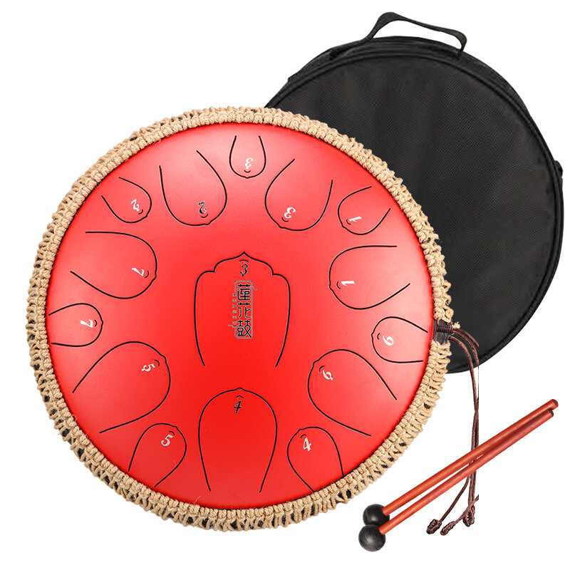 Hluru Steel Tongue Drum Kit 15 Notes 13 Inch Hanpan Tank Drum High Quality Musical Instruments THL15-13