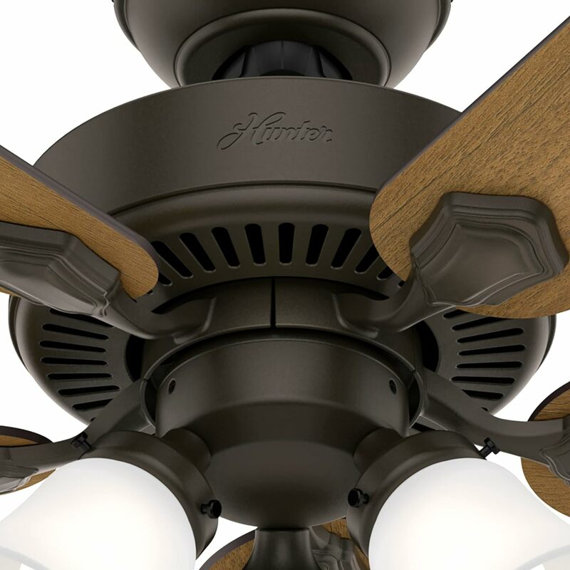 Hunter Fan Company, 50881, 44-дюймовый Новый Бронзовый потолочный вентилятор Swanson со стандартным дизайном и вытяжной цепью