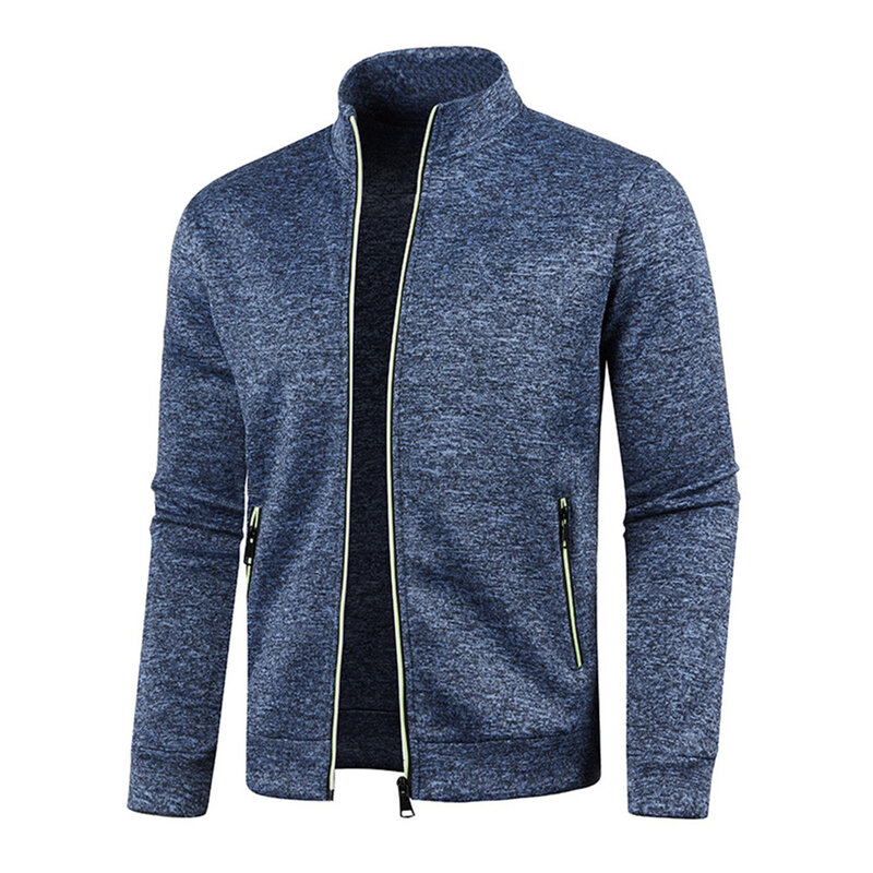 Men's Sports Casual Stand Collar Pocket Slim-fit Sweatshirt Coat, Stylish And Comfortable, Suitable For Many Occasions.