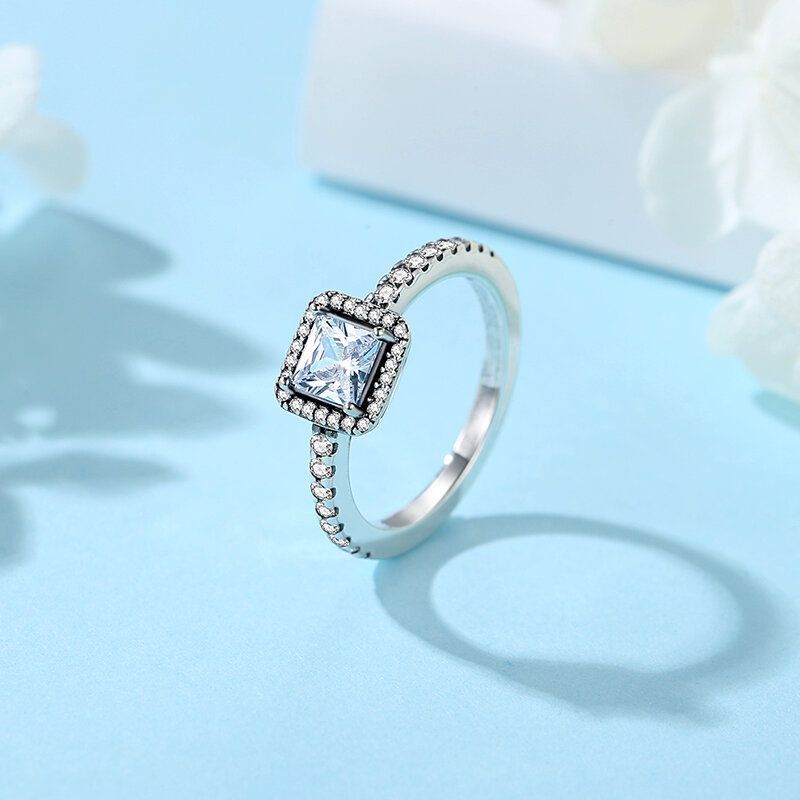 925 srebrne pierścionki dla kobiet oryginalna korona miłość wahacz serca obrączka różowe złoto kryształ ślubna luksusowa biżuteria