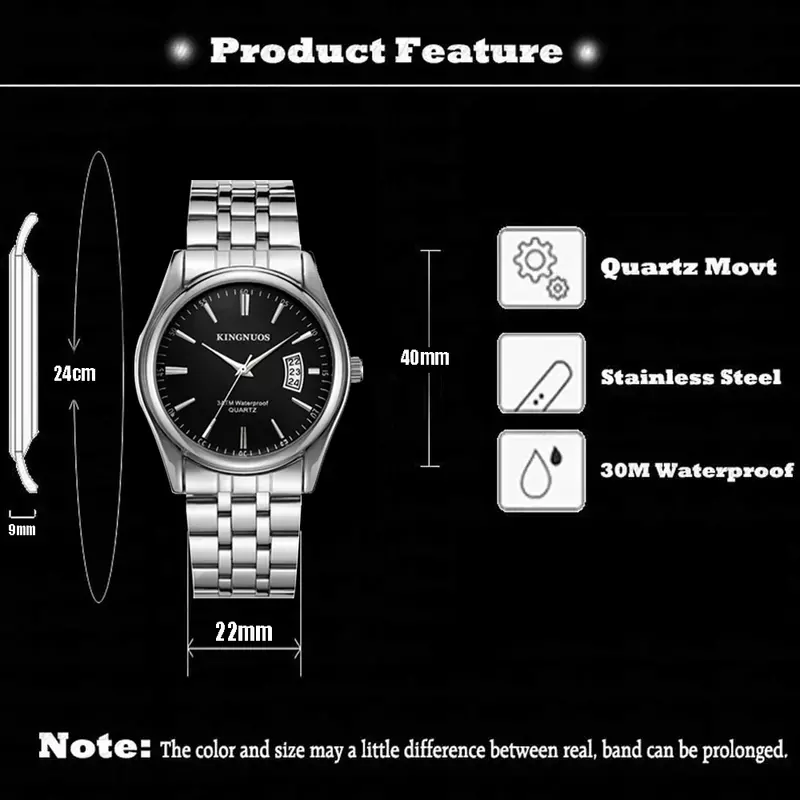 Dropshipping reloj hombre 2022 moda relógio de quartzo para homens à prova dwaterproof água relógios masculinos negócios aço inoxidável luxo