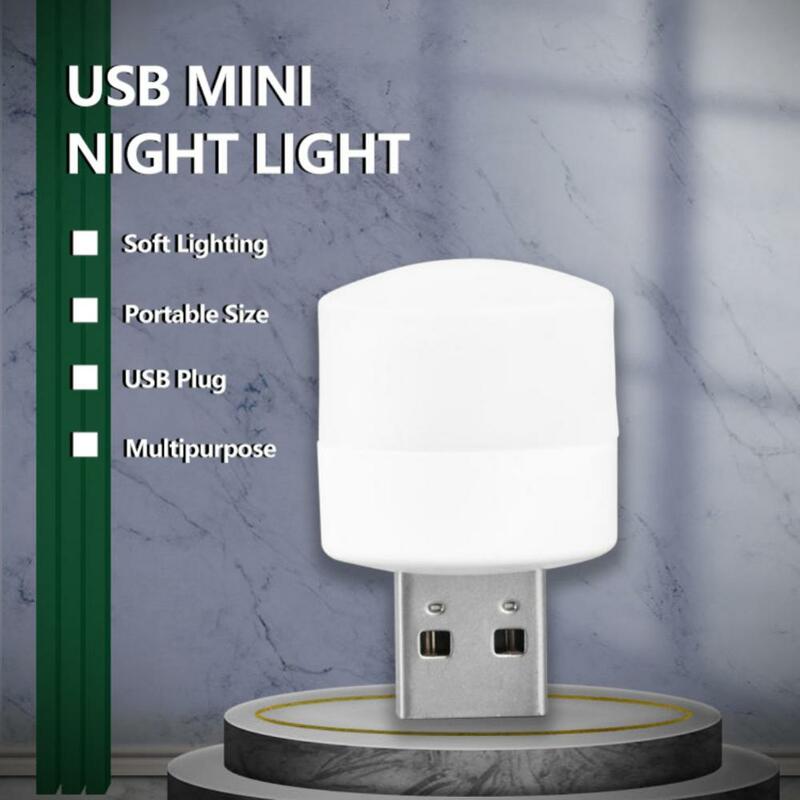 Portable Night Light Mini USB LED Lamp Small Round Lamps Mobile Power Lights Computer Night Sleep Household Lighting Accessories