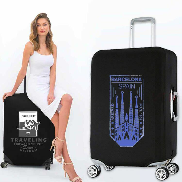 Ticket Stub Print Elastic Luggage Protective Cover Thicker Dust Scratch Resistant Protective Case Travel Accessories