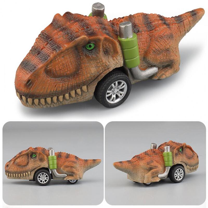ของเล่นรถไดโนเสาร์แบบดึงถอยหลังได้ปราศจากแบตเตอรี่รถไดโนเสาร์ของเล่นรถมินิ T-Rex ของขวัญสำหรับปาร์ตี้ตะกร้าของเล่นไดโนเสาร์