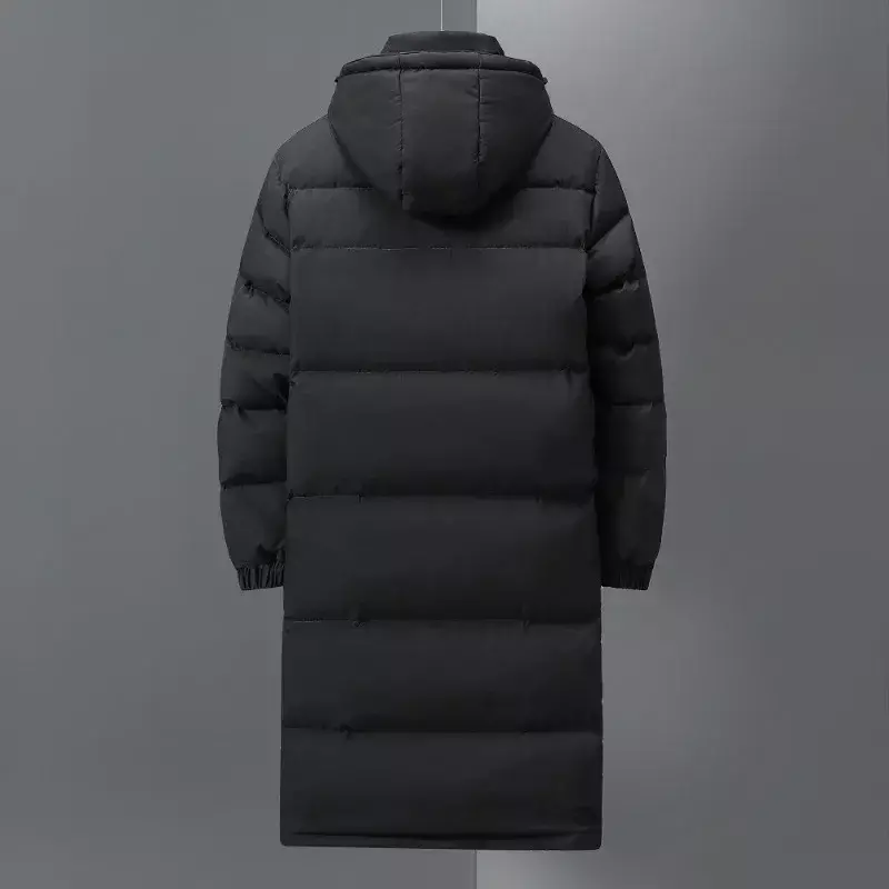 男性用のフード付き厚手の暖かいコート,白いダックダウンパーカー,冬用の防風コート
