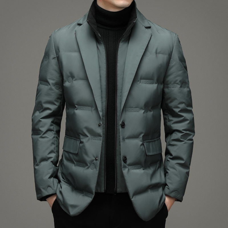 เสื้อแจ็กเก็ตขนดานของผู้ชายเสื้อนักธุรกิจผู้ชาย2023มาใหม่ล่าสุดแบบลำลองคลาสสิกเสื้อโค้ทขนเป็ด90% เกอร์ให้ความอบอุ่น
