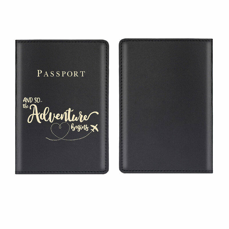 Sarung dompet paspor pria dan wanita, tas dompet tempat kartu kredit untuk perjalanan, dompet paspor motif huruf modis kustom