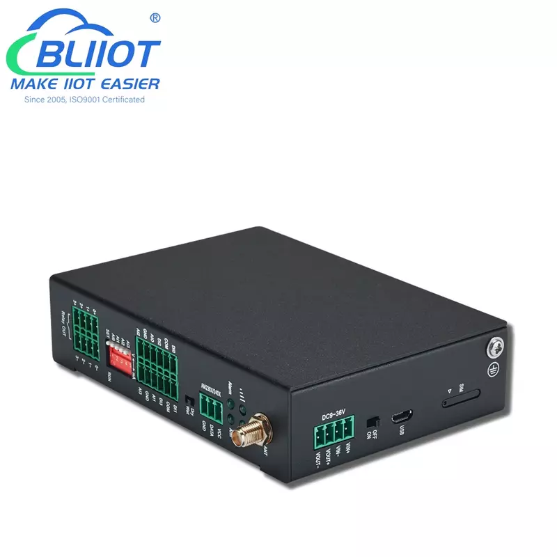 BLIIoT Modbus kontrol jarak jauh 4Din + 4Relay + 4AIN 4G nirkabel SMS MQTT IoT Gateway kontrol sakelar pompa air modul I/O 4G
