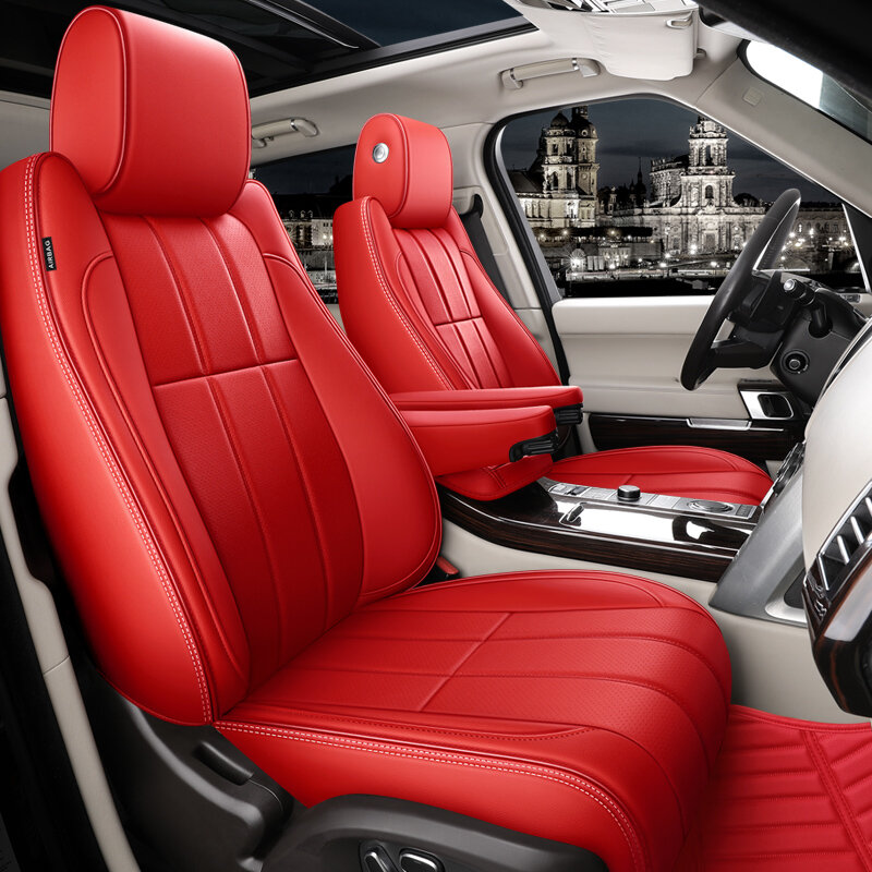 مخصص صالح اكسسوارات السيارات مقعد يغطي مجموعة كاملة الأوسط مثقب جلد طبيعي محدد لاند روفر رينجر روفر سبورت
