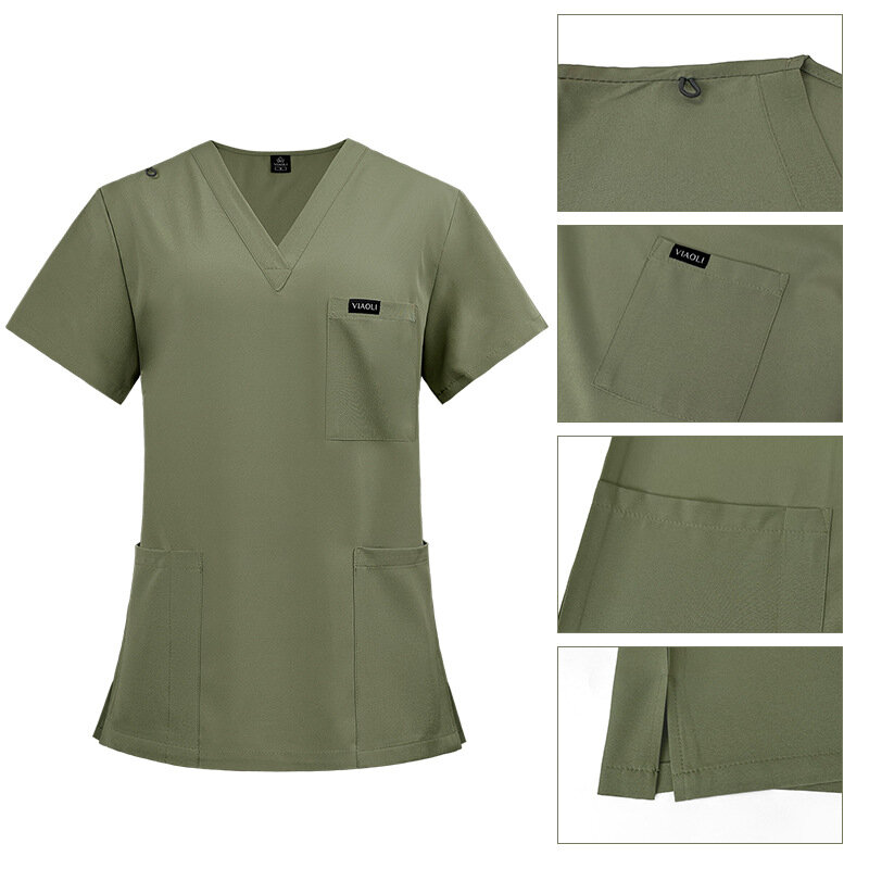 Multilcolors Ziekenhuis Medische Scrub Suits Uniform Vrouwen Mannen Scrubs Set Beauty Werkkleding Verpleegkundige Accessoires Tandheelkundige Chirurgie Pak