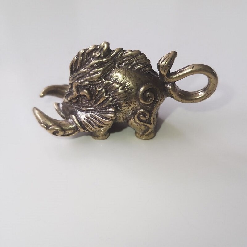 Llavero colgante de cobre de Animal de latón Vintage, accesorio de adorno artesanal en miniatura, regalo de decoración del hogar, a0023, a0459
