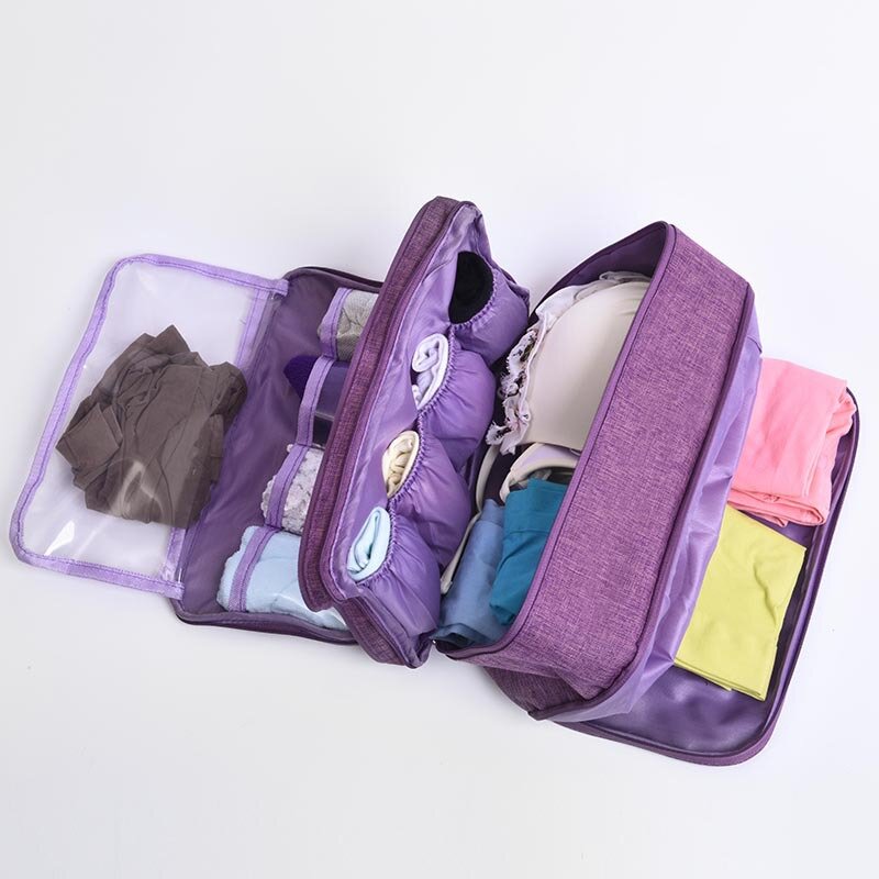 6 cores sutiã organizador roupa interior saco de armazenamento meias dos homens das mulheres cosméticos roupas bolsa coisas bens acessórios viagem tote produto