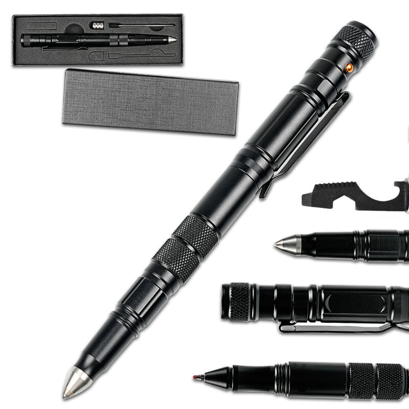 Taktischer Stift-Selbstverteidigung & Multi-Tool-Stift mit Taschenlampe, Überlebens ausrüstung für Männer und Frauen, taktische Ausrüstung & Geschenk, Militär edc