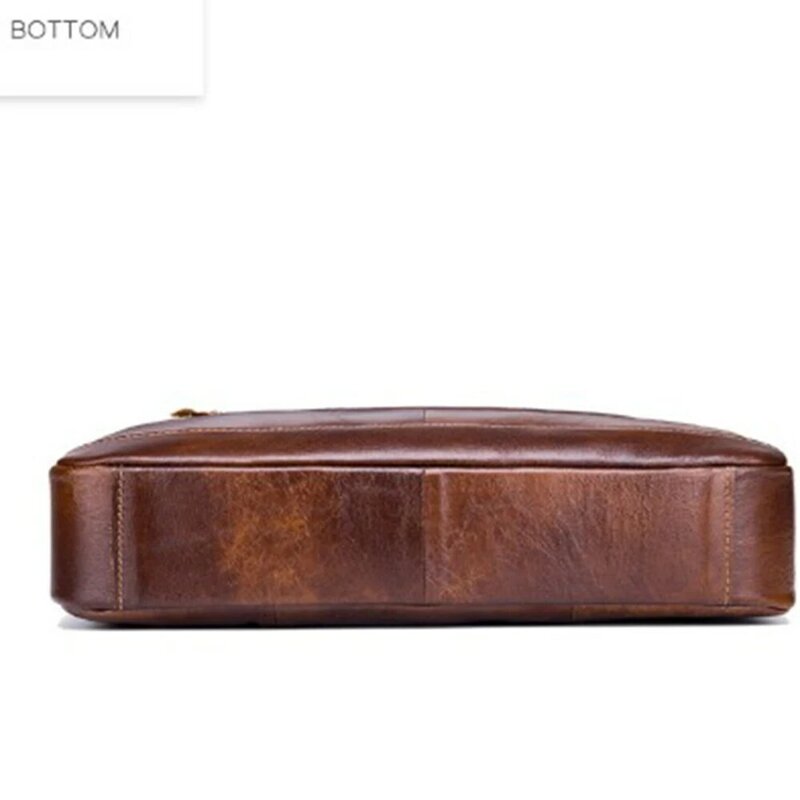 Men'S Briefcase Shoulder Messenger Bags Retro PU Leather 14-Inch Laptop Bag'S Male Fashion Briefcase Office Business Handbag