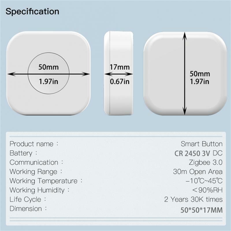 Tuya Mini Interruptor Sem Fio, Smart Scene Switch, One Key Control Button, Controle Remoto, Domótica, 1 4 7Pcs