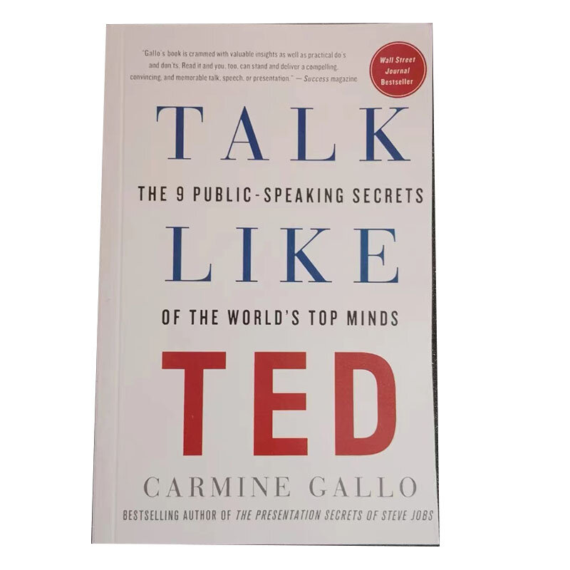 พูดเหมือนอย่างเทดโดย Carmine Gallo 9ความลับในการพูดในที่สาธารณะพัฒนาตัวเองด้วยคำพูดที่ไพเราะหนังสือภาษาอังกฤษ